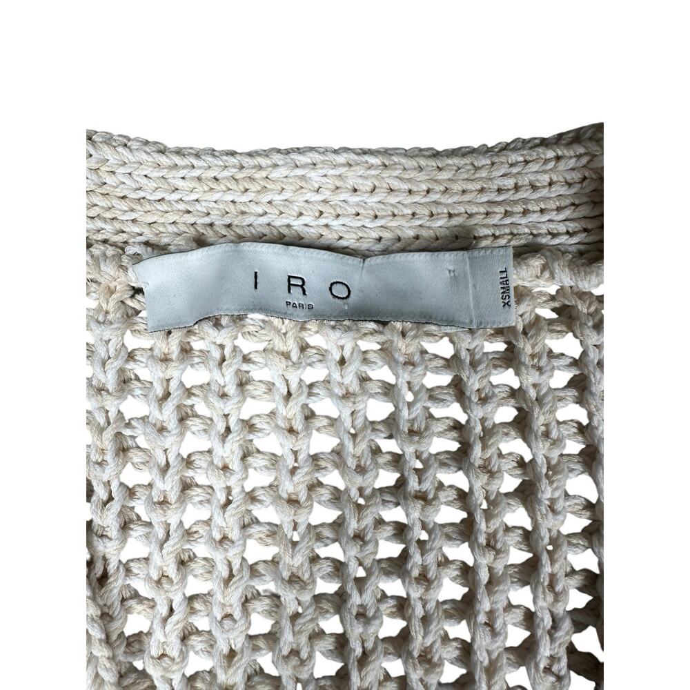 IRO Black & White Open Weave V-Neck Sweater - Picture 6 of 10